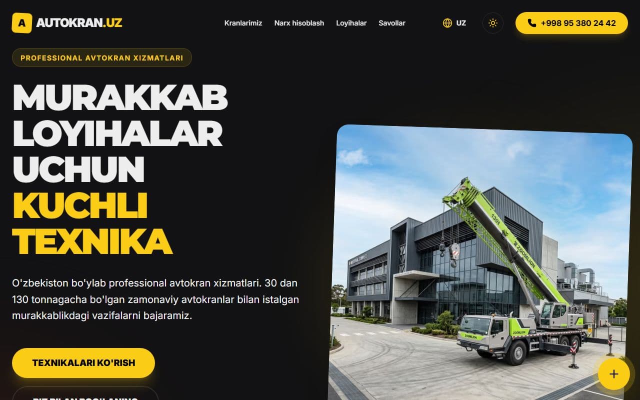 AUTOKRAN.UZ — Texnika ijarasi sayti